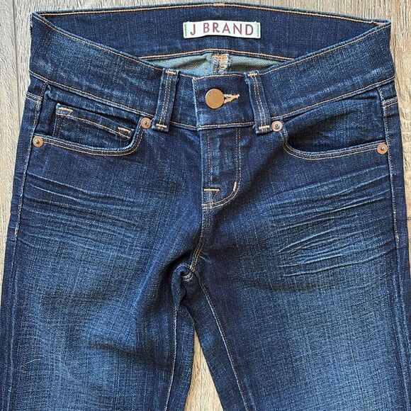 Vintage Y2K 00’s J Brand Dark Indigo Wash Low Rise Flare Jeans - Picture 3 of 7